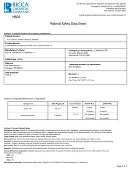 MSDS Material Safety Data Sheet