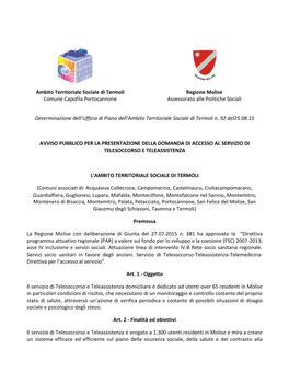 Ambito Territoriale Sociale Di Termoli Regione Molise Comune Capofila Portocannone Assessorato Alle Politiche Sociali