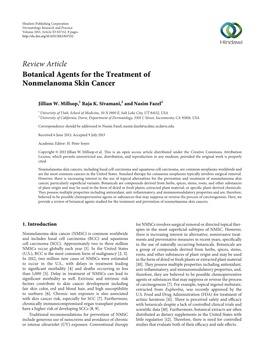 Botanical Agents for the Treatment of Nonmelanoma Skin Cancer