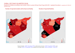 Syria, Second Quarter 2018: Update on Incidents According to the Armed