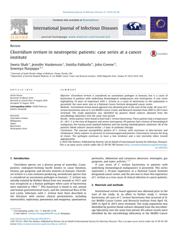 Clostridium Tertium in Neutropenic Patients: Case Series at a Cancer Institute