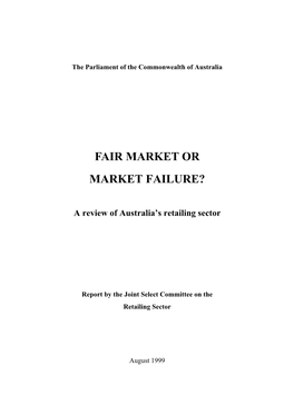 Report: Fair Market Or Market Failure?