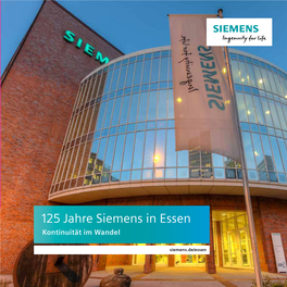 125 Jahre Siemens in Essen Kontinuität Im Wandel