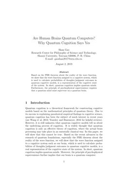 Why Quantum Cognition Says Yes