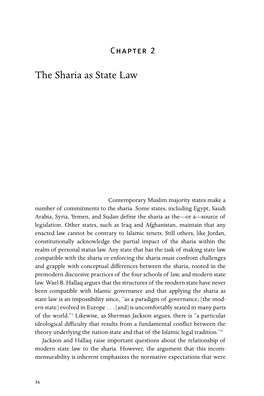 The Sharia As State Law