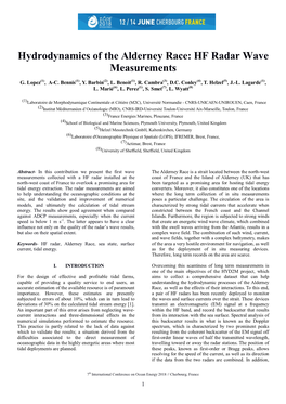 Hydrodynamics of the Alderney Race: HF Radar Wave Measurements