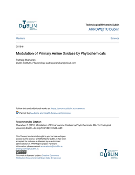 Modulation of Primary Amine Oxidase by Phytochemicals