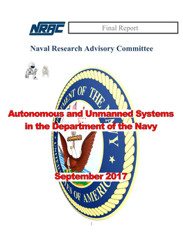 Autonomous and Unmanned Systems in the Department of the Navy