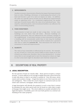 Iii. Descriptions of Real Property