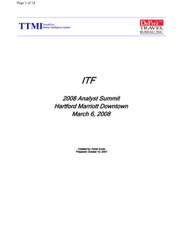 2008 Analyst Summit Hartford Marriott Downtown March 6, 2008