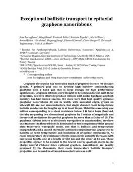 Exceptional Ballistic Transport in Epitaxial Graphene Nanoribbons