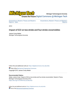 Impact of E22 on Two-Stroke and Four-Stroke Snowmobiles