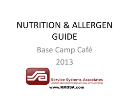 Nutrition & Allergen Guide