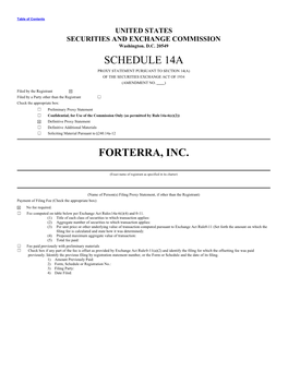 Schedule 14A Forterra, Inc