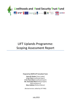 LIFT Uplands Programme: Scoping Assessment Report