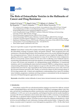 The Role of Extracellular Vesicles in the Hallmarks of Cancer and Drug Resistance