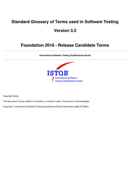 Standard Glossary of Terms Used in Software Testing Version