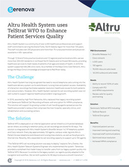 Altru Health System Uses Telstrat WFO to Enhance Patient Services Quality