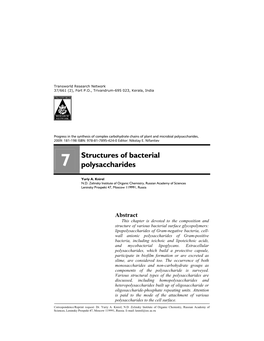 7 Structures of Bacterial Polysaccharides