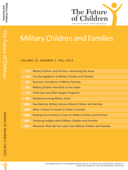 Military Children and Families F C Hil Dr En VOLUME 23 NUMBER 2 FALL 2013