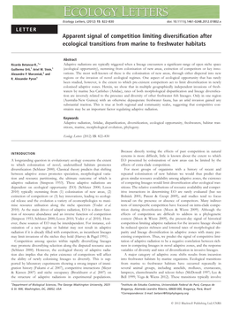 Apparent Signal of Competition Limiting Diversification After Ecological