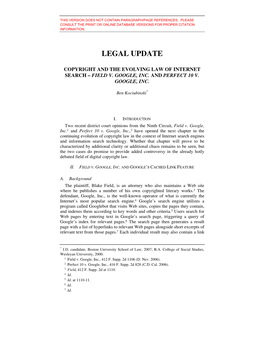 Legal Update