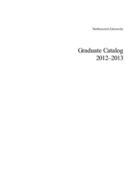 Graduate Catalog 2012–2013