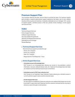 Cyberoam Premium Support Plan Datasheet