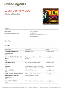 Laura Donnelly CDG Casting Director