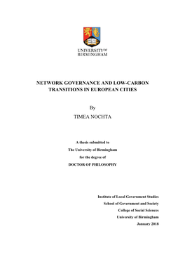Network Governance and Low-Carbon Transitions in European Cities