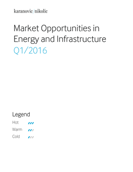 Market Opportunities in Energy and Infrastructure Q1/2016