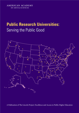 Public Research Universities: Serving the Public Good