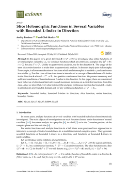 Slice Holomorphic Functions in Several Variables with Bounded L-Index in Direction