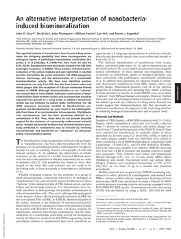 An Alternative Interpretation of Nanobacteria- Induced Biomineralization