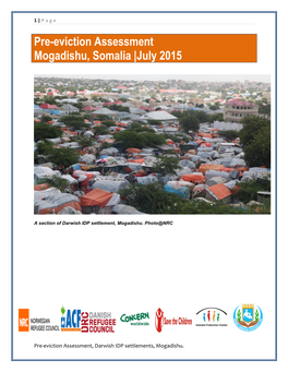Pre-Eviction Assessment Mogadishu, Somalia |July 2015