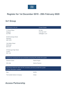 Register for 1St December 0019 - 29Th February 0020