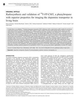 Radiosynthesis and Validation of 18F-FP-CMT, a Phenyltropane with Superior Properties for Imaging the Dopamine Transporter in Living Brain