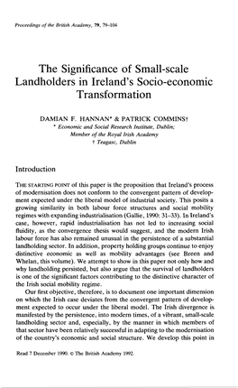 The Significance of Small-Scale Landholders in Ireland's Socio-Economic Transformation