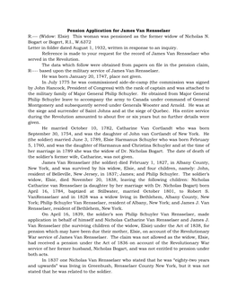 Pension Application for James Van Rensselaer R.--- (Widow: Elsie) This Woman Was Pensioned As the Former Widow of Nicholas N