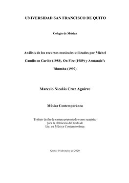 Análisis De Los Recursos Musicales Utilizados Por Michel Camilo En