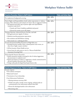 Workplace Violence Toolkit