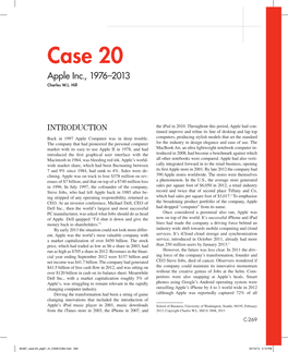 Case 20 Apple Inc., 1976–2013 Charles W.L