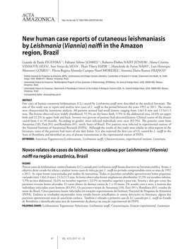 New Human Case Reports of Cutaneous Leishmaniasis by Leishmania (Viannia) Naiffi in the Amazon Region, Brazil