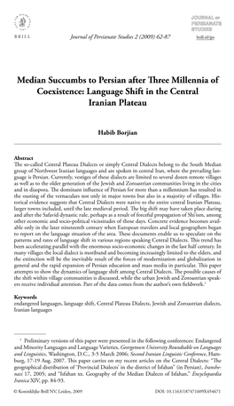 Language Shift in the Central Iranian Plateau