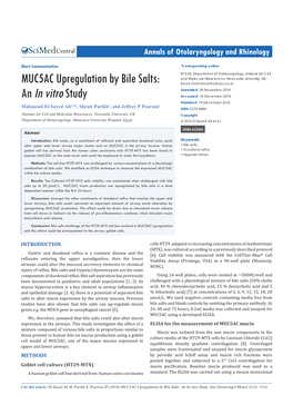 MUC5AC Upregulation by Bile Salts: an in Vitro Study