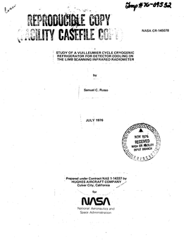 Nasa Cr-145078 Study of a Vuilleumier Cycle