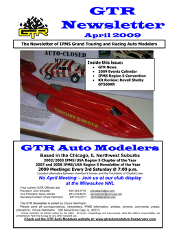 GTR Newsletter April 2009