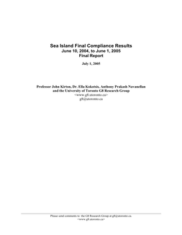 2004 Sea Island Final Compliance Report
