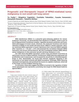 Prognostic and Therapeutic Impact of RPN2-Mediated Tumor Malignancy in Non-Small-Cell Lung Cancer