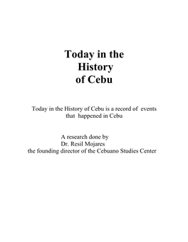 Today in the History of Cebu